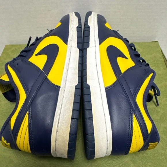 Nike Dunk Low University of Michigan Yellow Blue 2021 Sneakers Shoes Size 8 US